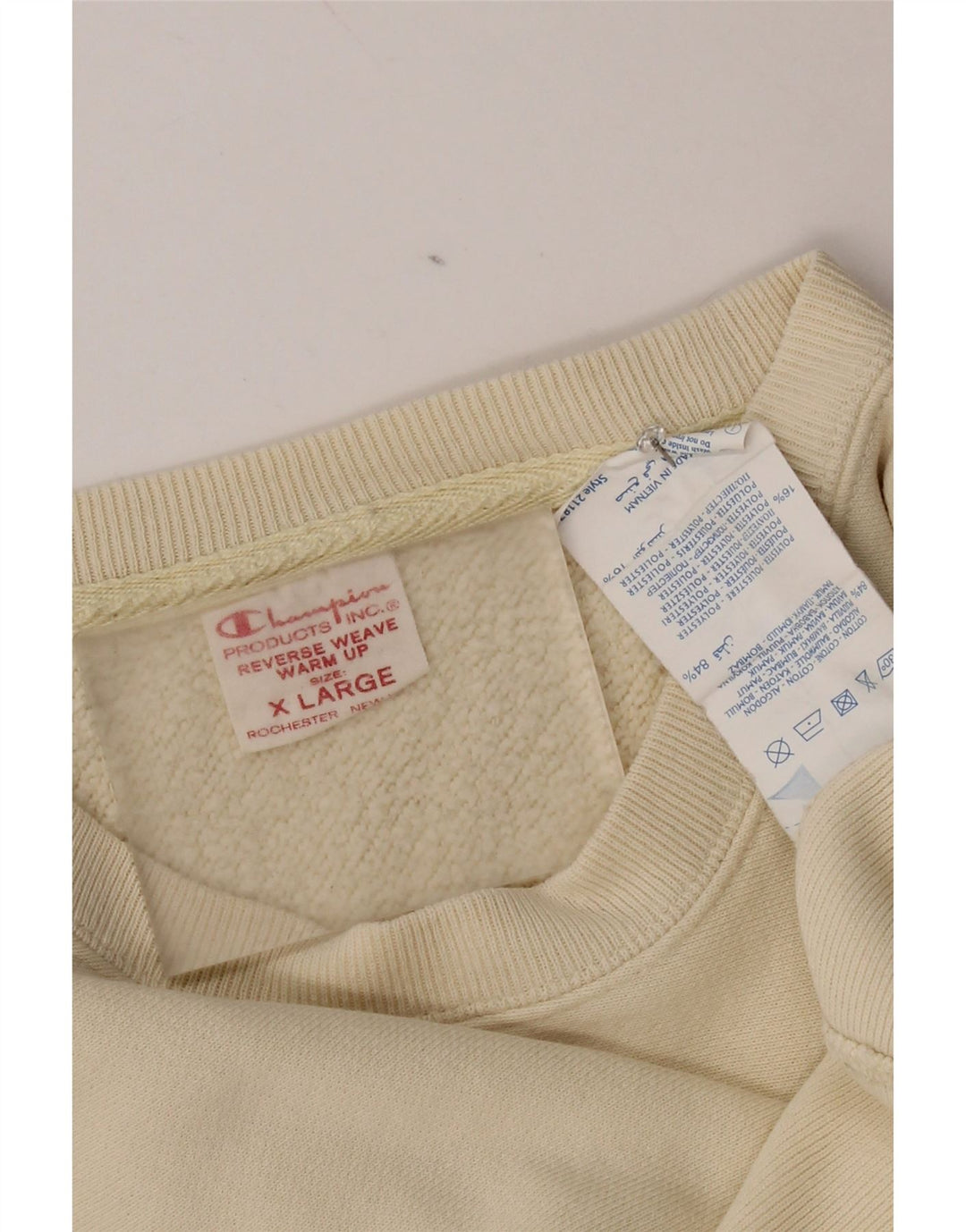 Champion Herren Sweatshirt Pullover XL Beige Baumwolle