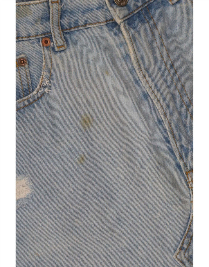 Zara Damen Distressed Mini Denim Rock Medium W28 Blaue Baumwolle
