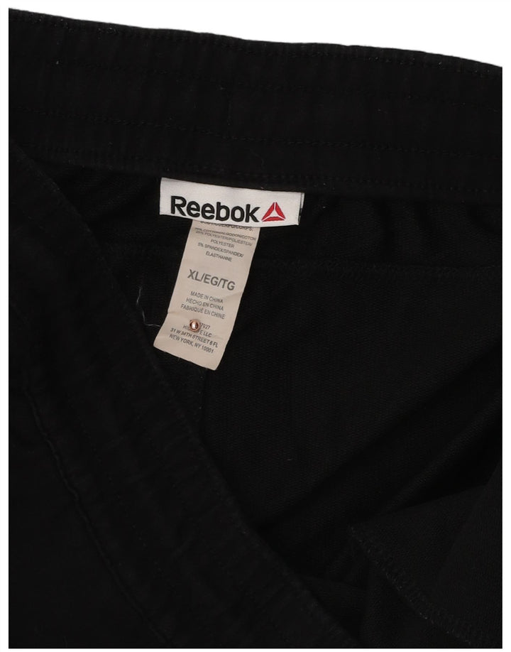 REEBOK Herren-Trainingshose, Jogginghose, XL, Schwarz, Baumwolle