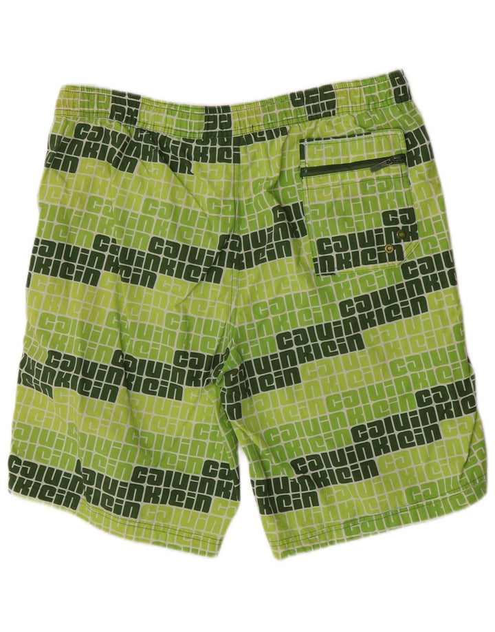 Calvin Klein Herren Badeshorts mit Grafik, groß, grünes Nylon