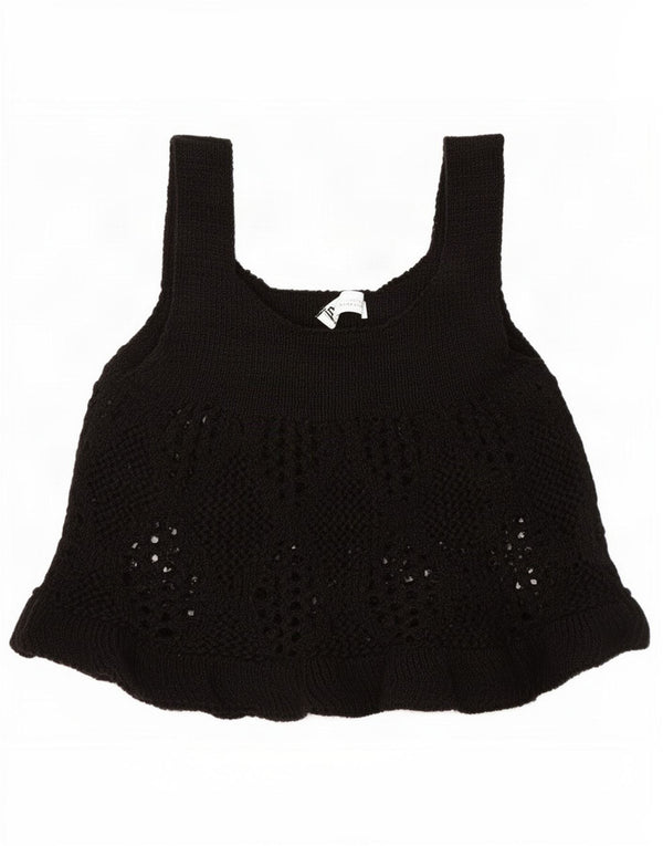 Zara Damen Strick-Cami-Top, Größe S, Größe S, Schwarz, Baumwolle