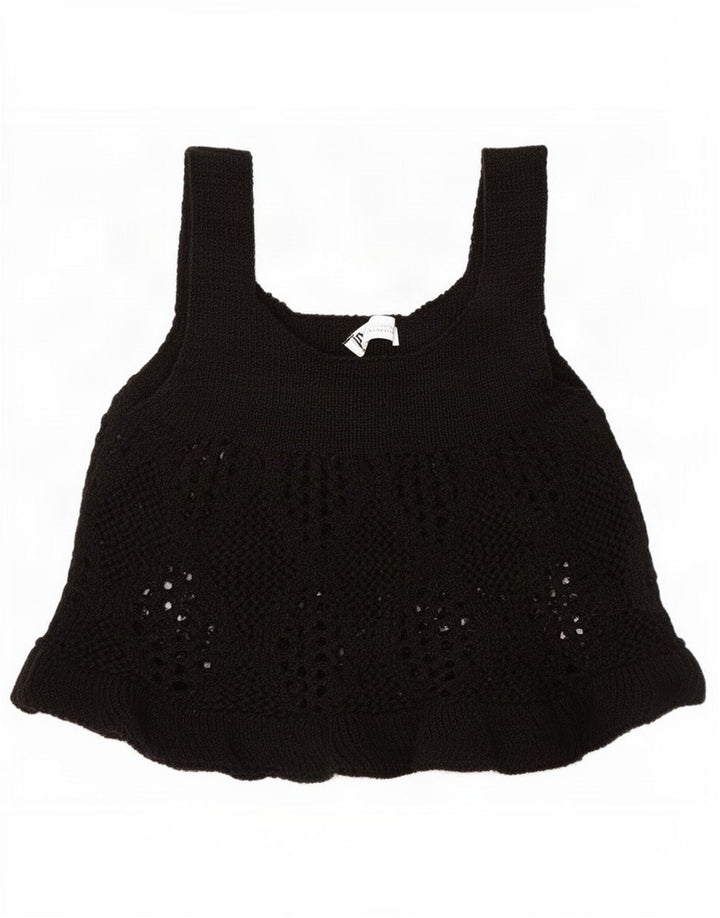 Zara Damen Strick-Cami-Top, Größe S, Größe S, Schwarz, Baumwolle