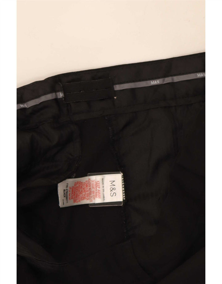 Marks & Spencer Herren-Anzughose mit gerader Passform, W34, L29, Schwarz