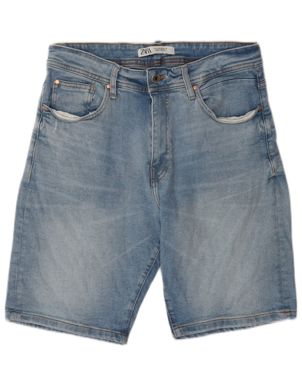 Zara Herren Jeansshorts EU 42 Large W32 Blaue Baumwolle