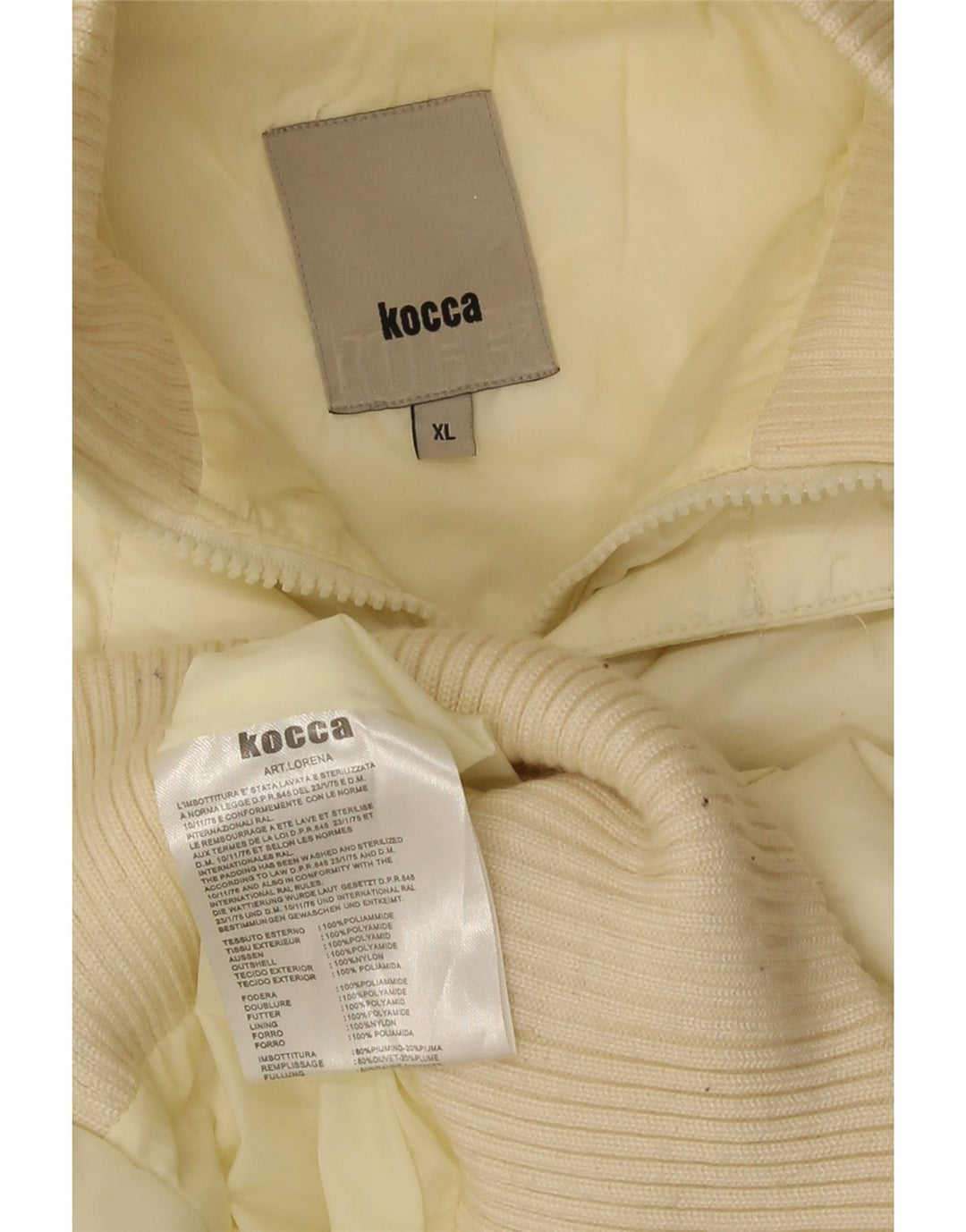KOCCA Wattierte Damenjacke mit Kapuze, UK 18 XL, gebrochenes Weiß, Polyamid