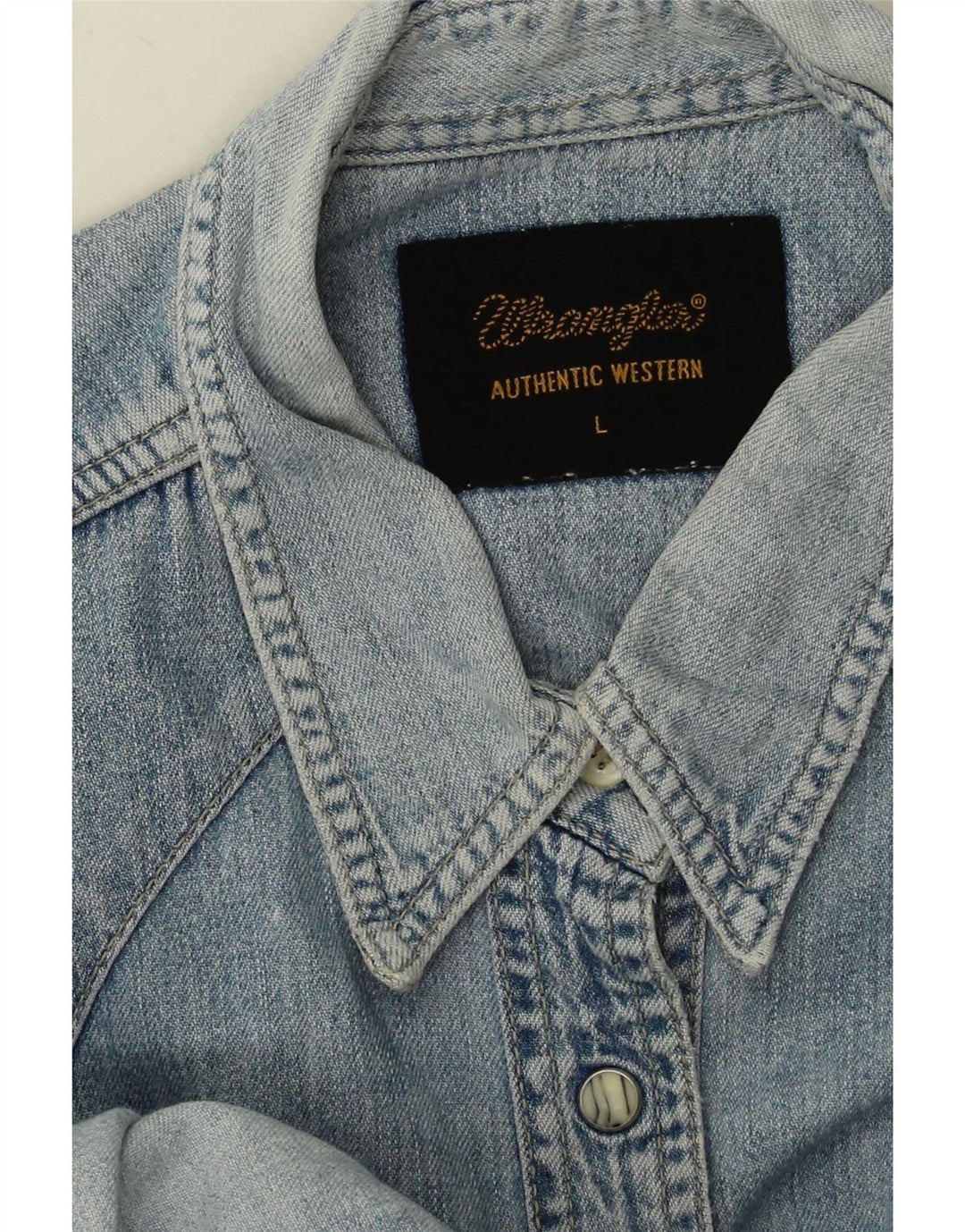 Wrangler Damen Jeanshemd UK 14 Large Blau