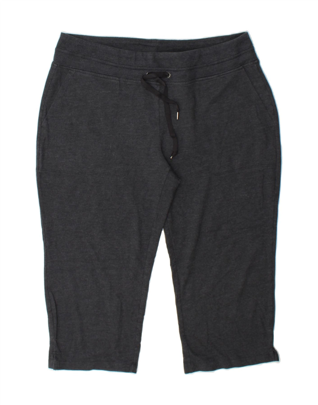 EDDIE BAUER Womens Capri Tracksuit Trousers UK 16 Large  Grey Cotton Vintage Eddie Bauer and Second-Hand Eddie Bauer from Messina Hembry 