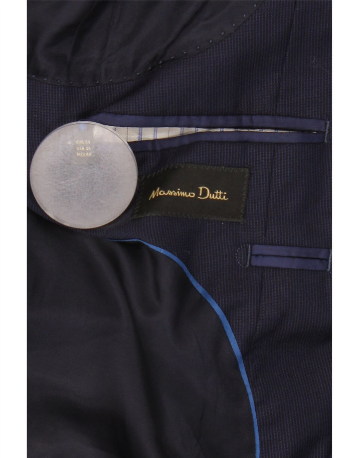Massimo Dutti Herren-Blazer mit 2 Knöpfen, EU 54, XL, marineblaue Wolle