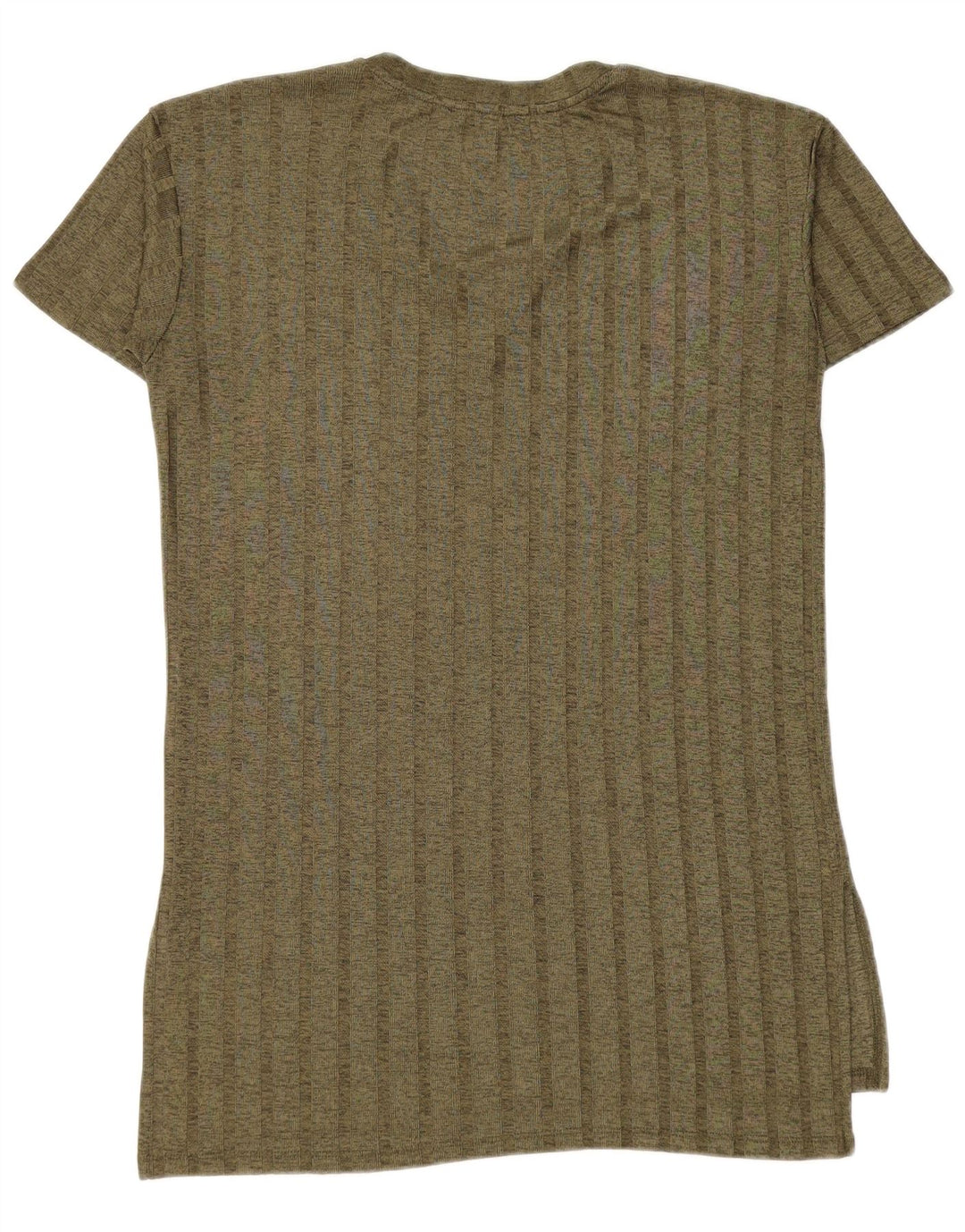 Zara Damen Longline T-Shirt Top UK 14 Mittelgrün meliert