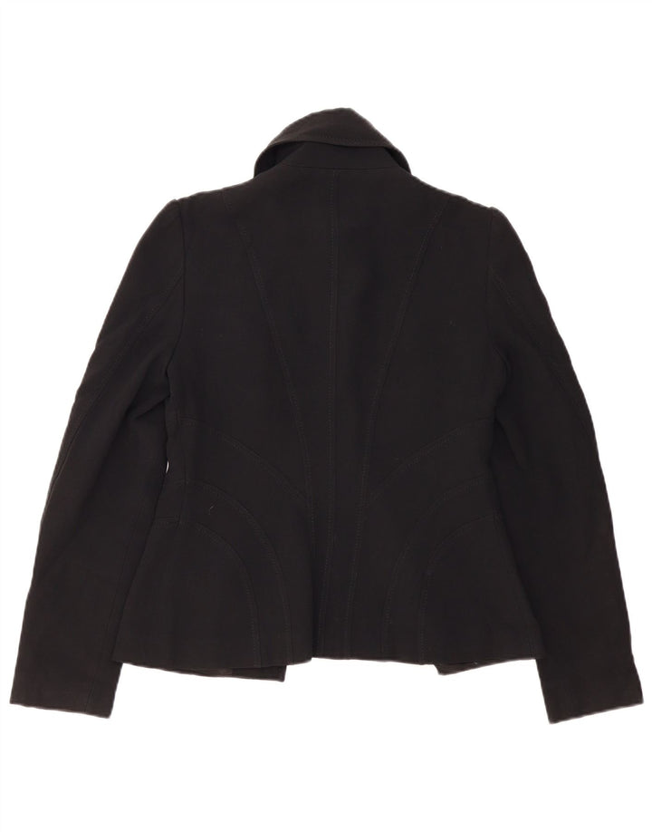 Karen Millen Damen Blazer Jacke UK 10 Small Schwarz Acetat