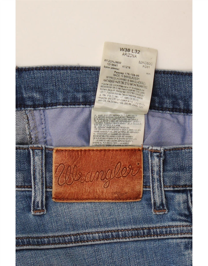 WRANGLER Herren Arizona Straight Jeans W38 L32 Blaue Baumwolle