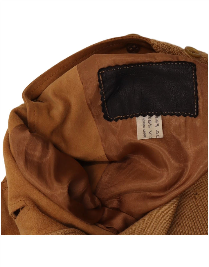 Vintage Herren Wildleder Bomberjacke UK 36 Kleines braunes Leder