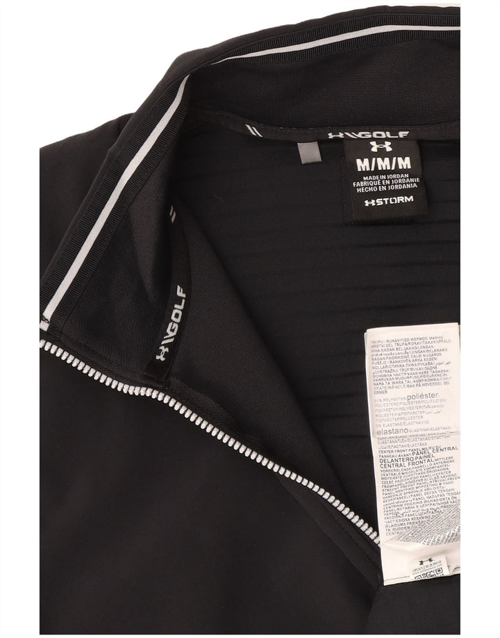 Under Armour Herren-Sweatshirt mit Reißverschluss am Hals, Mittelschwarzes Polyester
