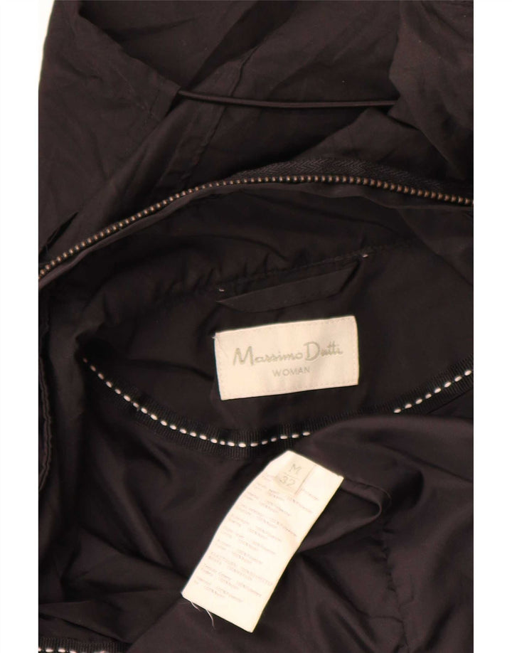 Massimo Dutti Damen-Parkajacke mit Kapuze, UK 14, mittelschwarz