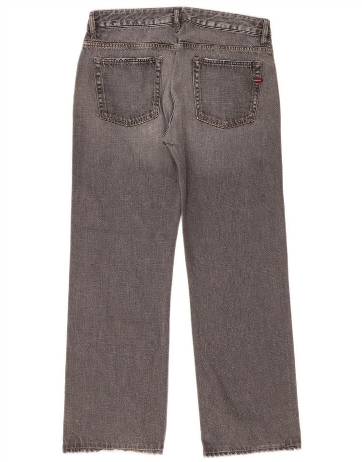 Diesel Damen Straight Jeans W34 L31 Graue Baumwolle