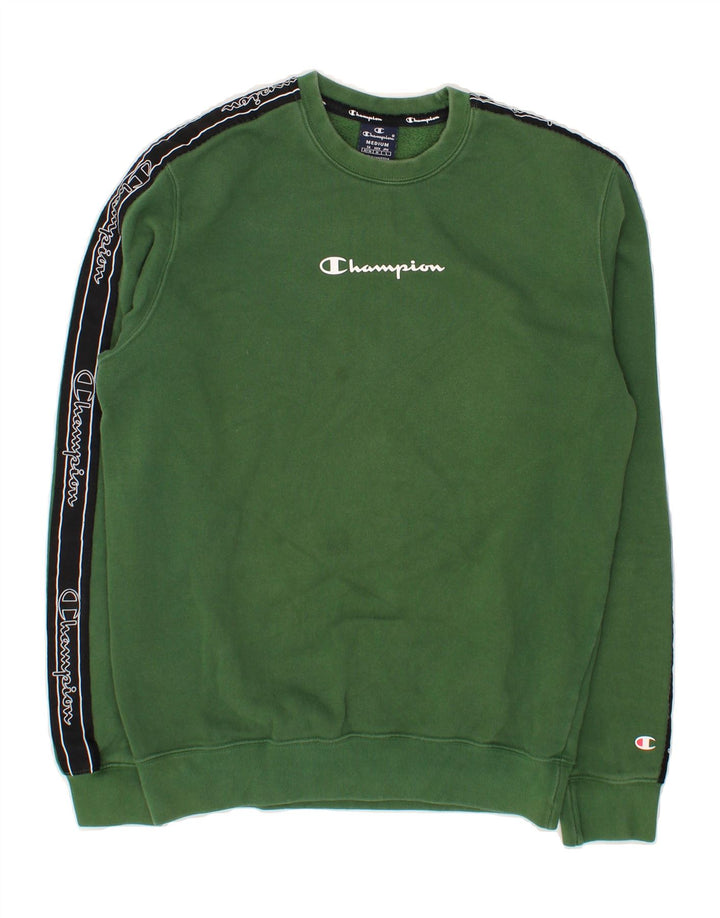 CHAMPION Mens Graphic Sweatshirt Jumper Medium Green Cotton Vintage Champion and Second-Hand Champion from Messina Hembry 