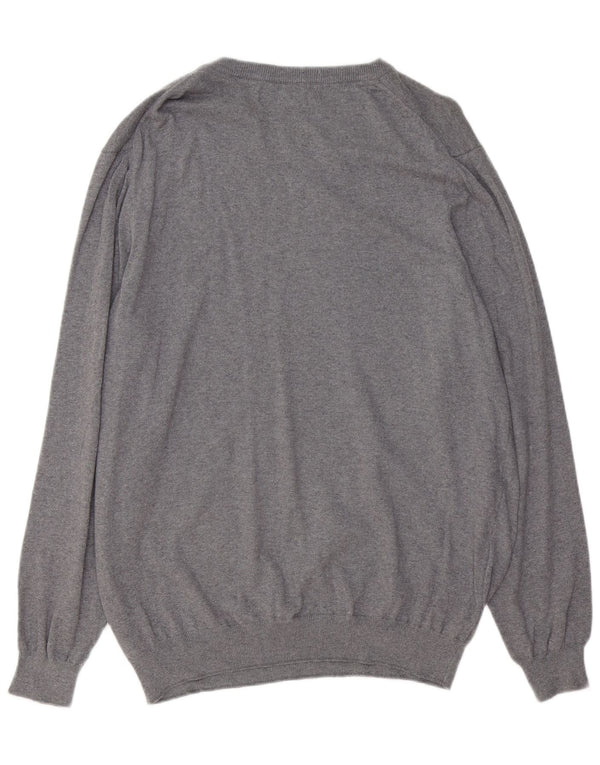 LYLE & SCOTT Mens Boat Neck Jumper Sweater 2XL Grey Cotton