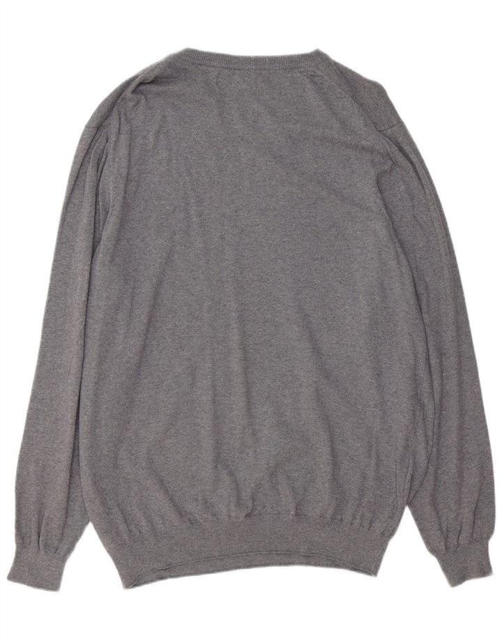 LYLE & SCOTT Herren-Pullover mit U-Boot-Ausschnitt, 2XL, graue Baumwolle