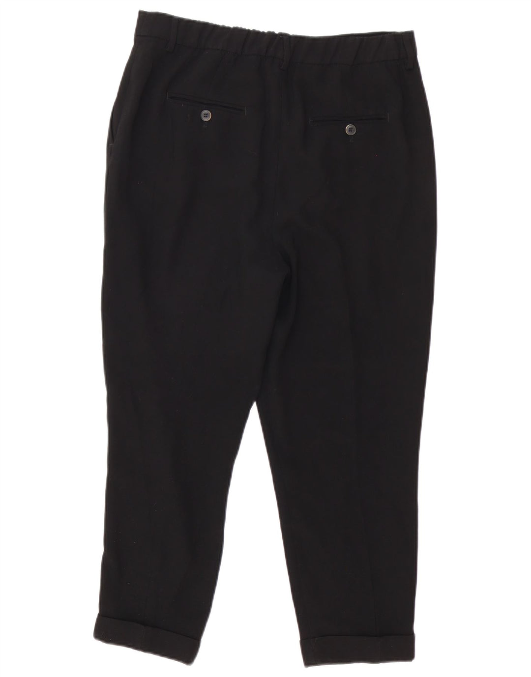 Zara Damen Tapered Capri-Hose, Größe M, W30, L23, Schwarz