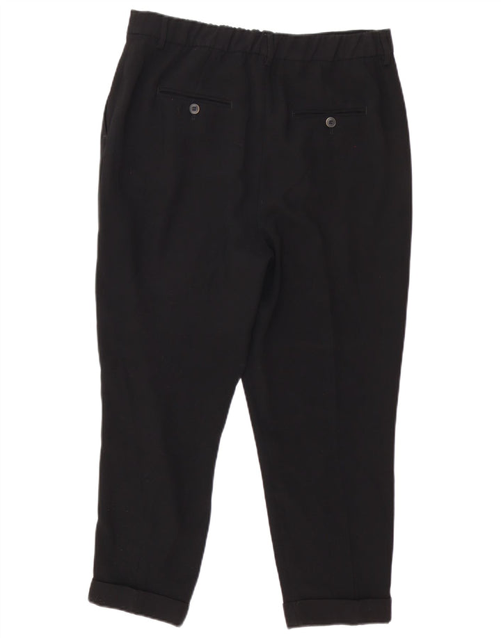 Zara Damen Tapered Capri-Hose, Größe M, W30, L23, Schwarz