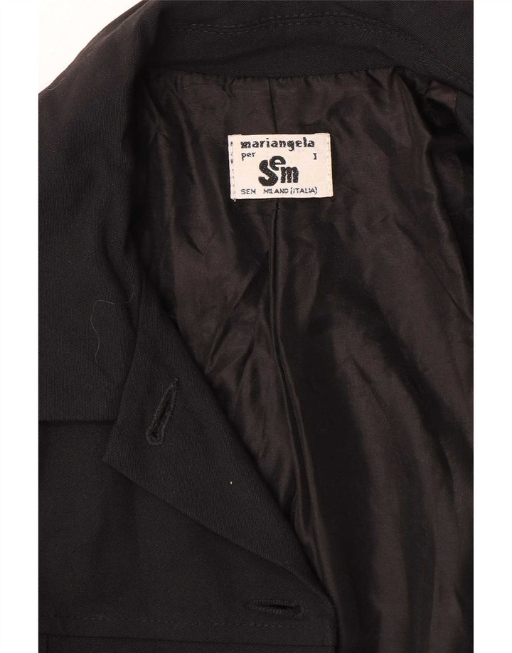 Vintage Damen 4-Knopf-Blazerjacke UK 10 Small Schwarz