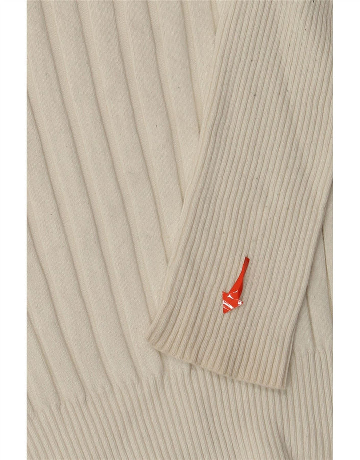 Zara Damen Crop Rollkragenpullover Pullover UK 14 Large Off White Viscose