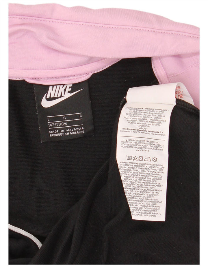 Nike Jungen-Trainingsanzug-Top-Jacke, 12–13 Jahre, groß, rosafarbenes Farbblock-Polyester