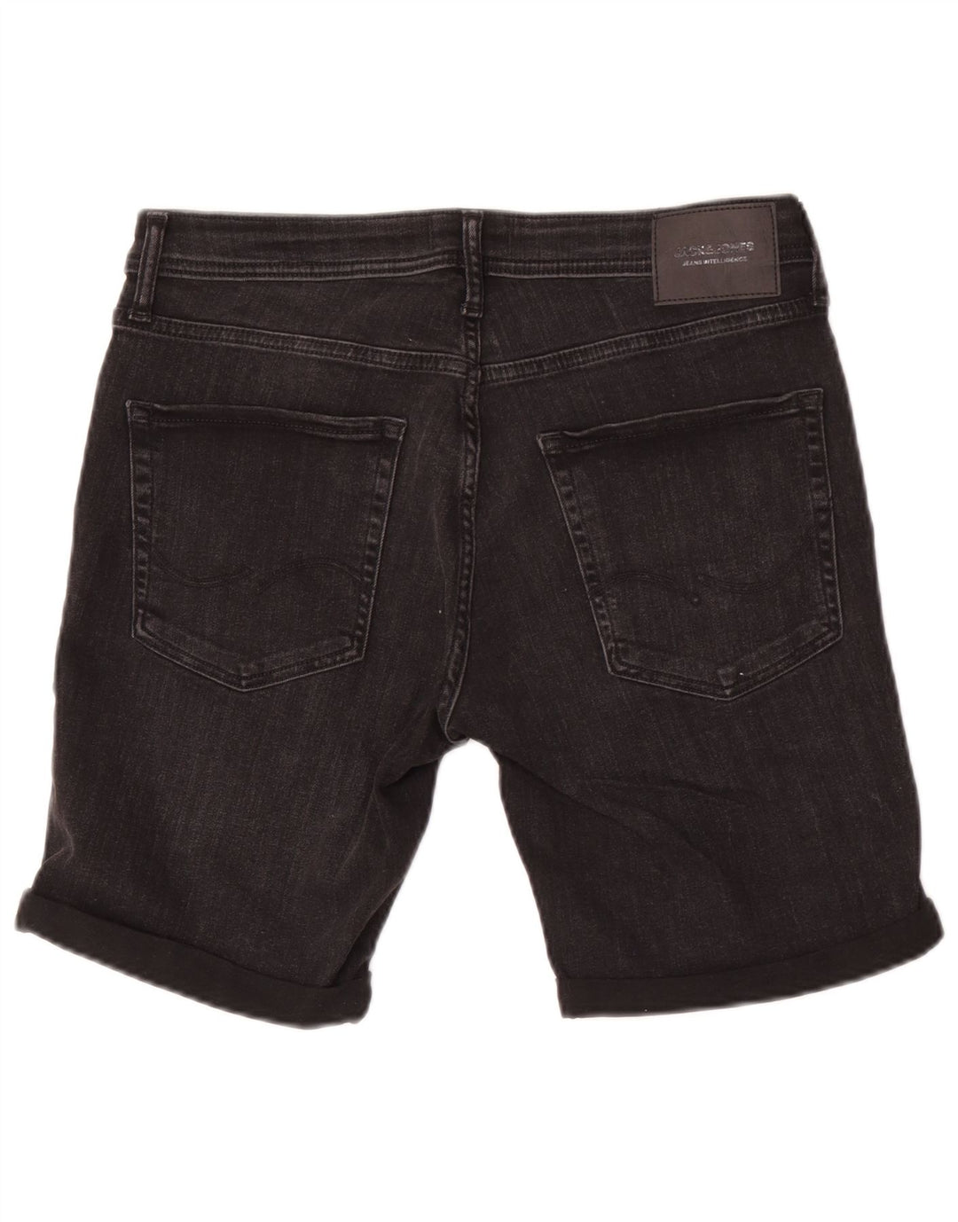 Jack & Jones Herren-Jeansshorts, mittelgroß, W32, schwarze Baumwolle