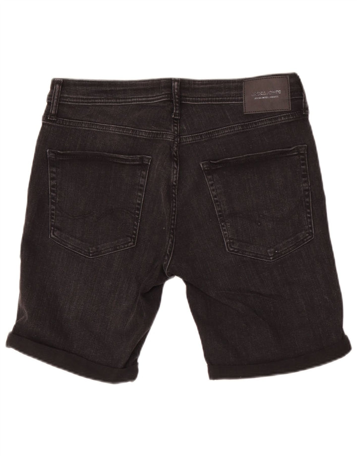 Jack & Jones Herren-Jeansshorts, mittelgroß, W32, schwarze Baumwolle