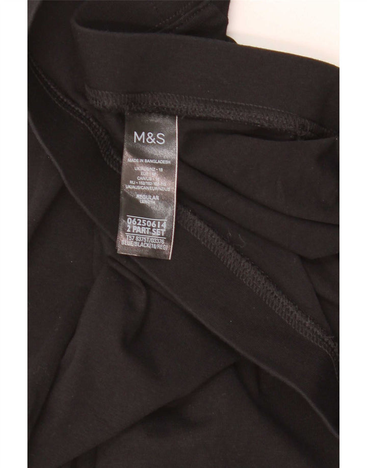Marks & Spencer Damen Leggings UK 18 XL Schwarz Baumwolle