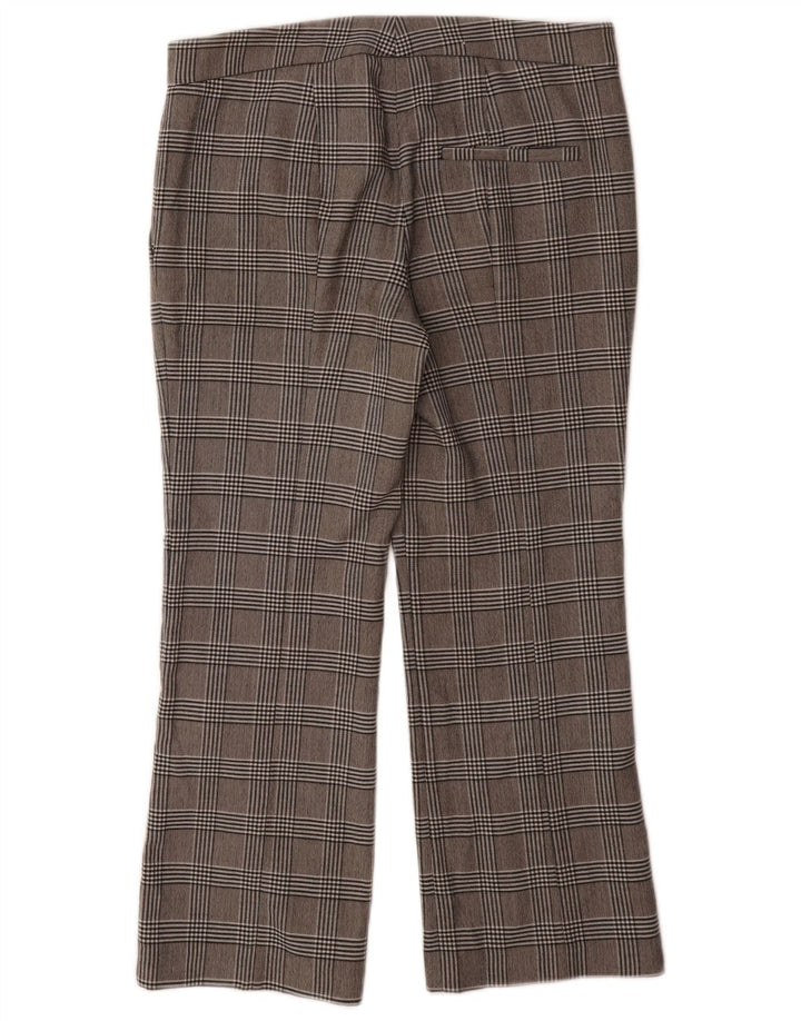 Gerade Anzughose für Damen von Zara, EU 38, Größe S, W32, L26, grau kariertes Polyester