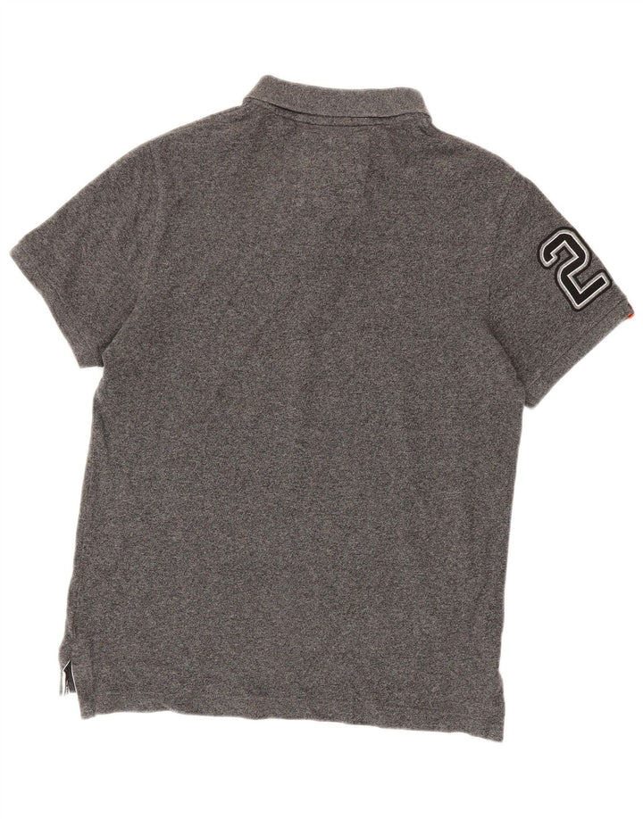 Superdry Herren-Poloshirt mit Grafik, XL, Grau, Baumwolle