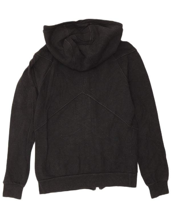 Armani Womens Zip Hoodie Pullover UK 16 große schwarze Baumwolle