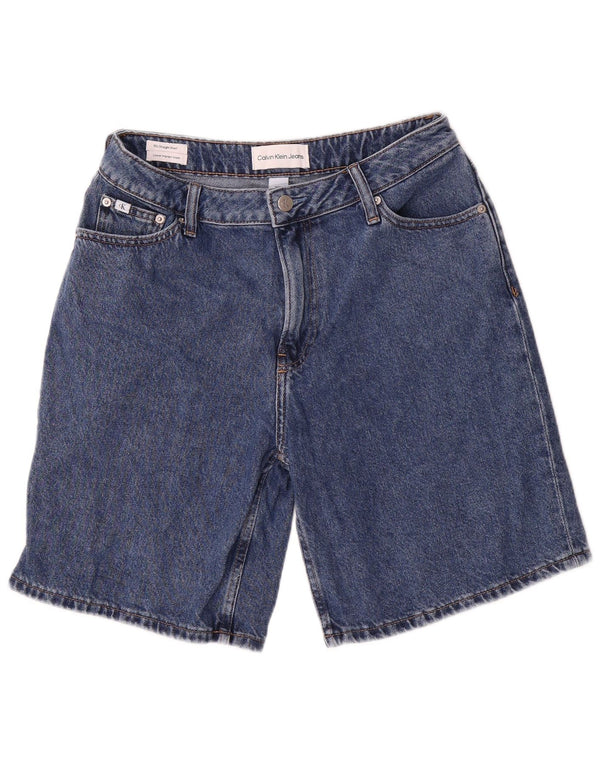 Calvin Klein Herren Straight Fit Denim Shorts W27 XS Blaue Baumwolle 90er Jahre