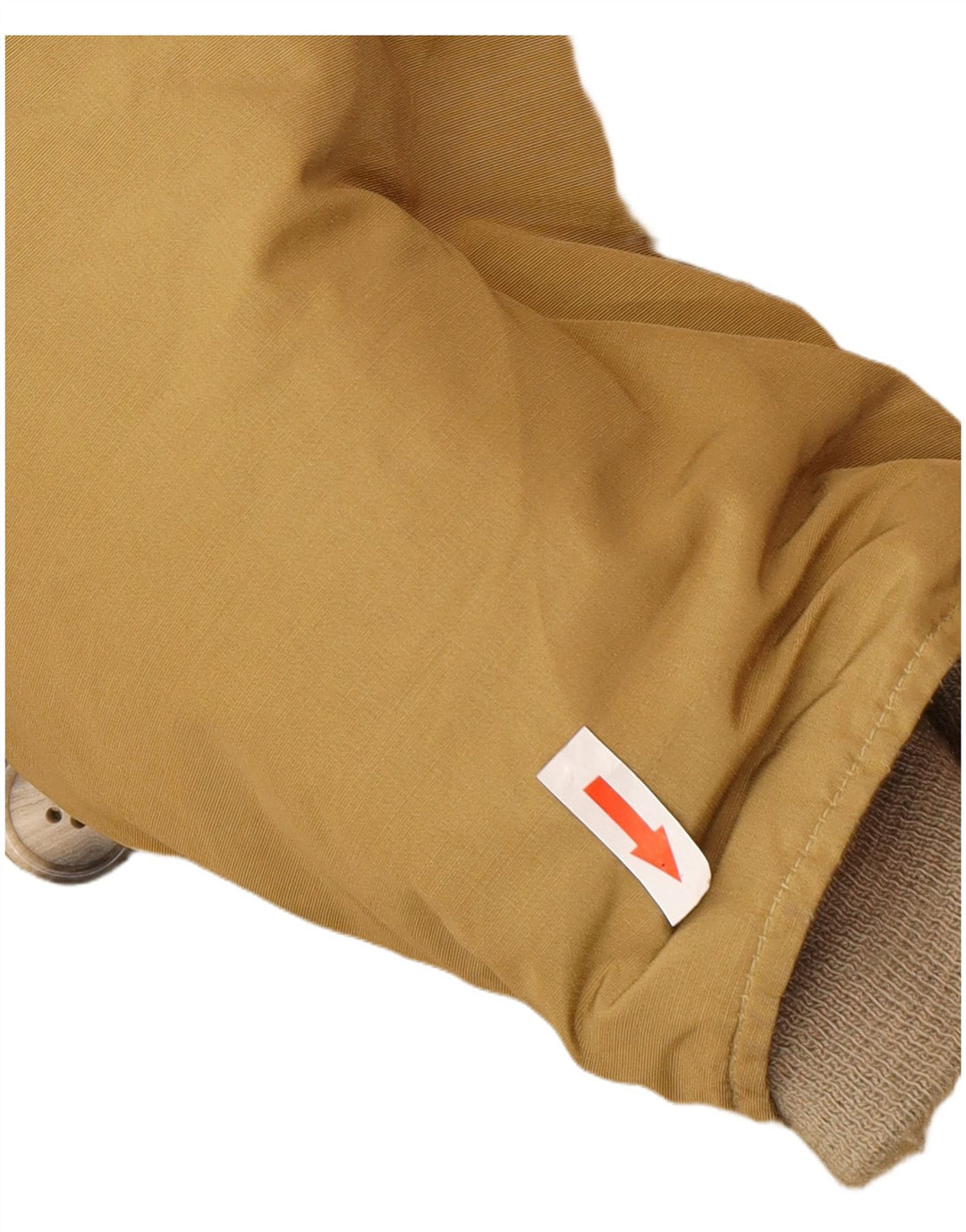 Woolrich Wattierter Herrenmantel mit Kapuze, UK 38, mittelbeige Baumwolle