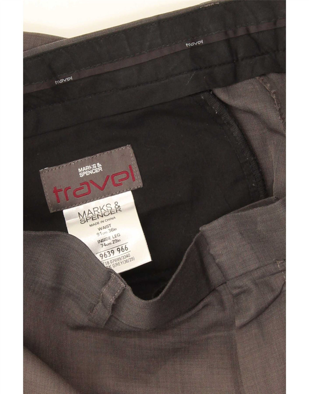 Gerade Herren-Chinohose von Marks & Spencer, W36, L29, Grau, Polyester