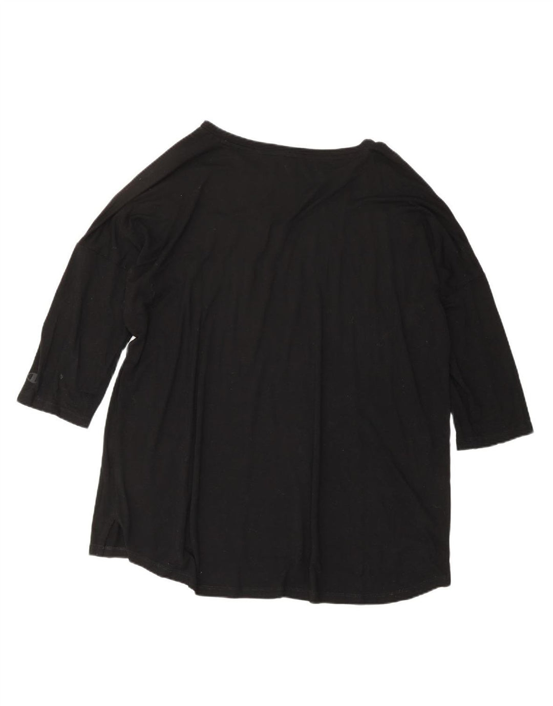 CHAMPION Womens Longline Graphic Top 3/4 Sleeve UK 16 Large Black
