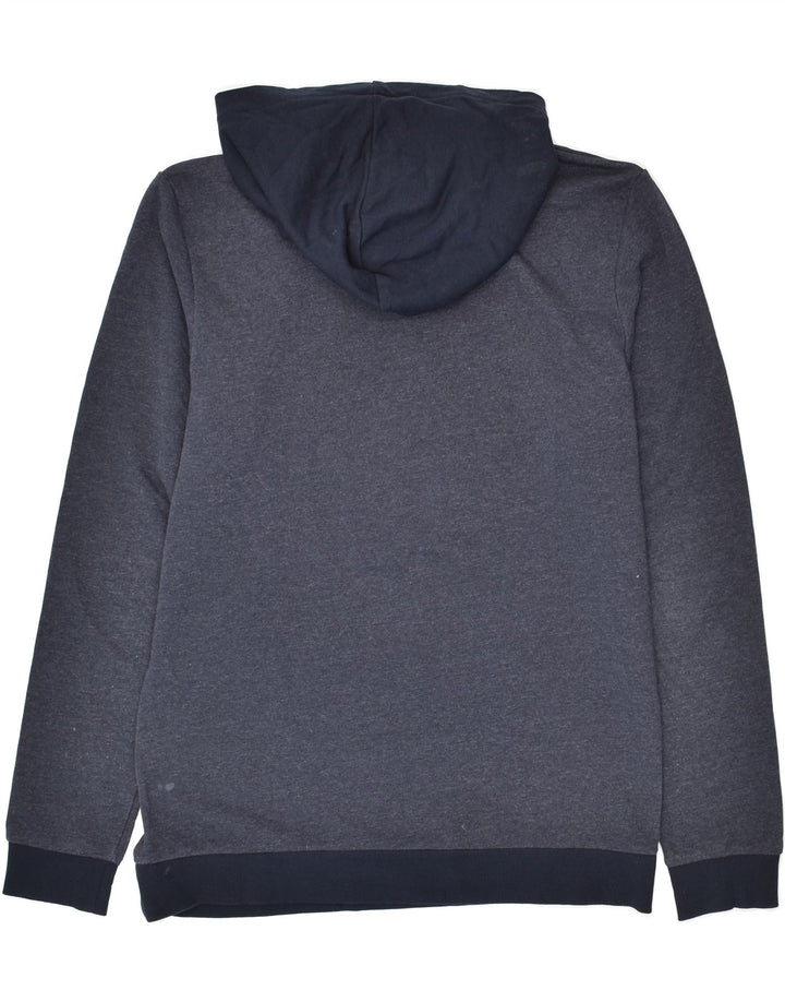 JACK & JONES Mens Graphic Hoodie Jumper Large Navy Blue Colourblock Cotton | Vintage Jack & Jones | Thrift | Second-Hand Jack & Jones | Used Clothing | Messina Hembry 