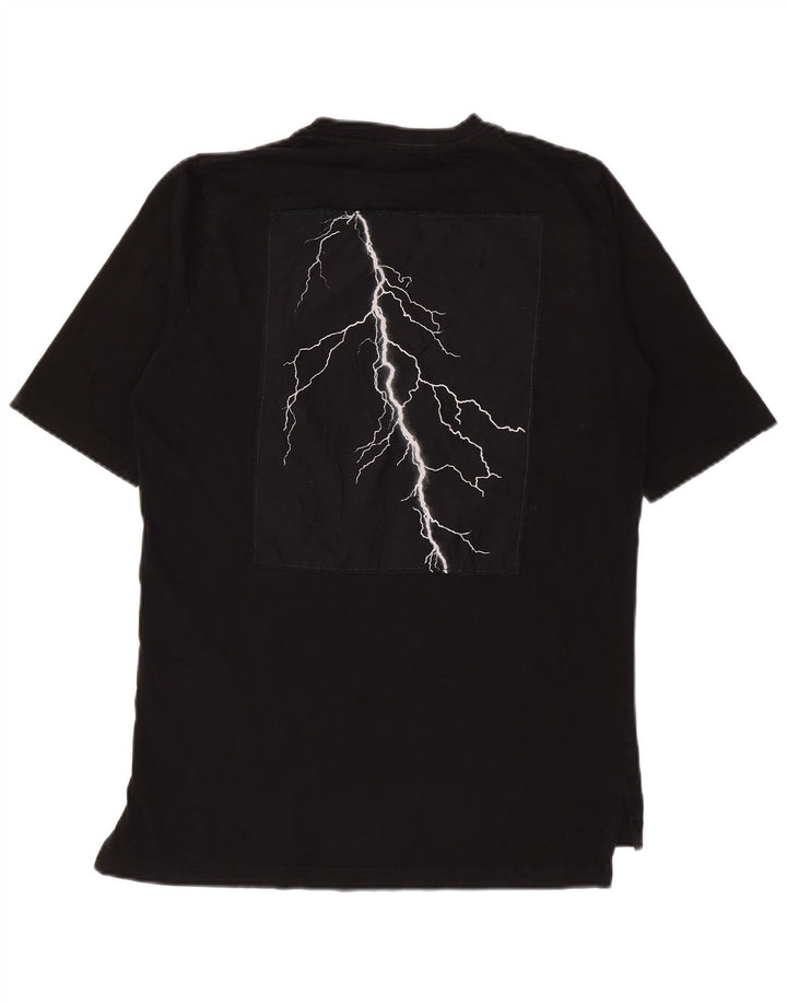 Diesel Herren-T-Shirt mit Grafik, Größe S, schwarze Baumwolle