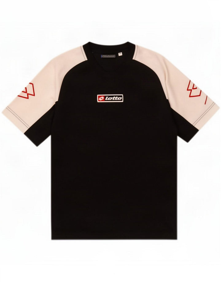 Lotto Herren Grafik T-Shirt Top Medium Schwarz Colourblock Polyester