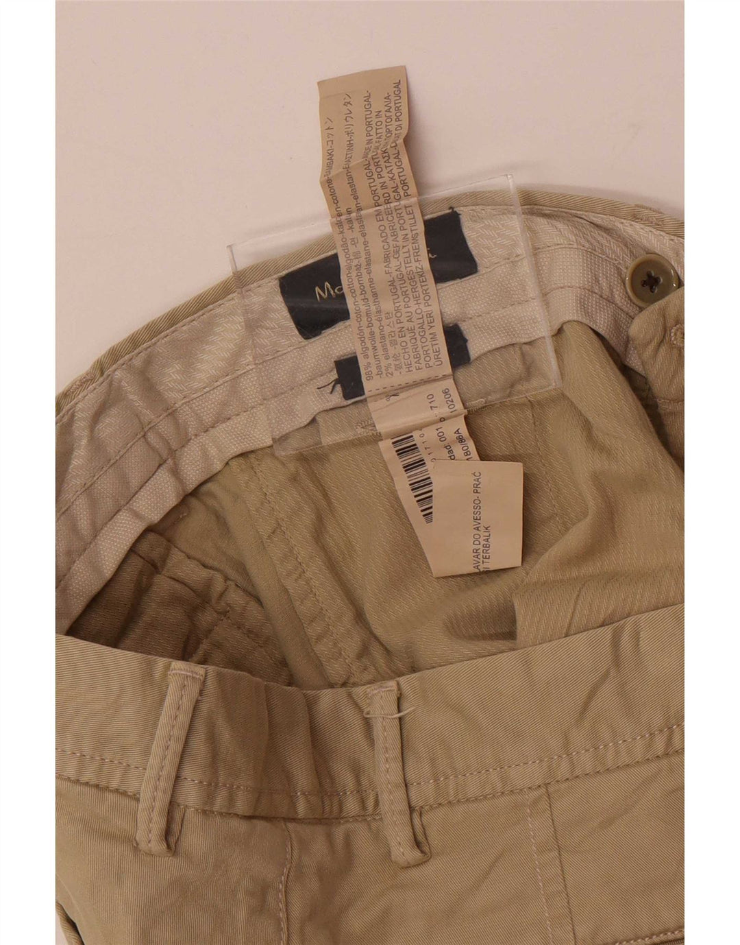 Massimo Dutti Herren-Chinohose mit normaler Passform, EU 42, Größe L, W32, L33, Beige