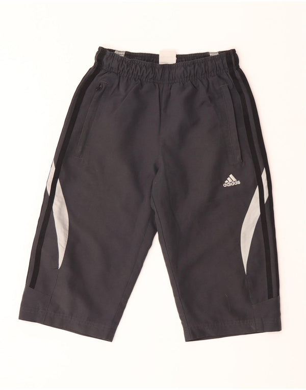 Adidas Bermuda Sportshorts für Jungen, 9–10 Jahre, graues Colourblock-Polyester