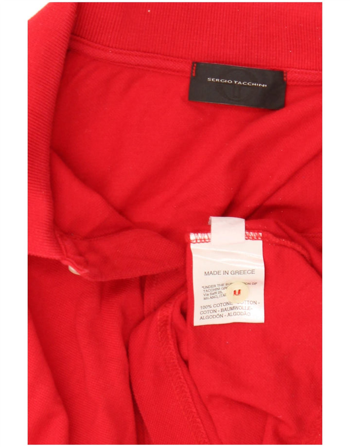 Sergio Tacchini Herren Poloshirt IT 56 2XL Rote Baumwolle