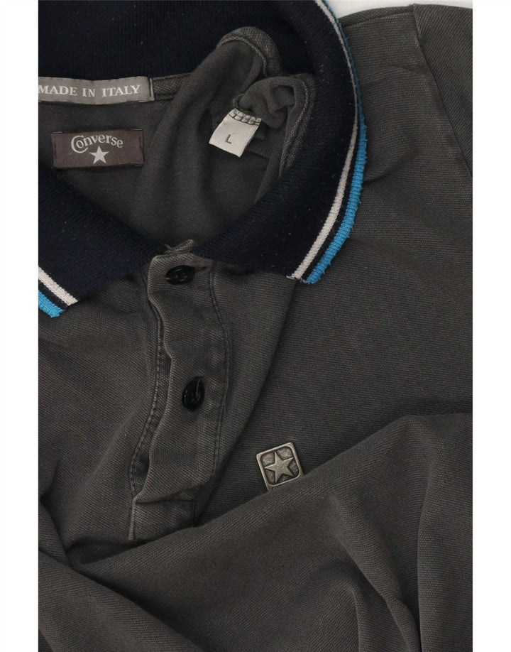 Converse Herren-Poloshirt, groß, grau, klassisch