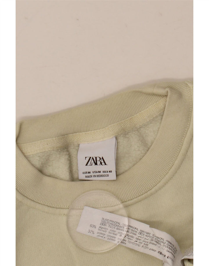 Zara Herren-Sweatshirt mit grafischer lockerer Passform, mittelbeige Baumwolle