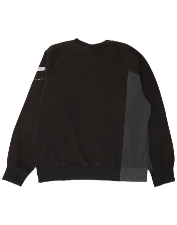 Lotto Mens Graphic Sweatshirt Jumper Large Black Colourblock Cotton