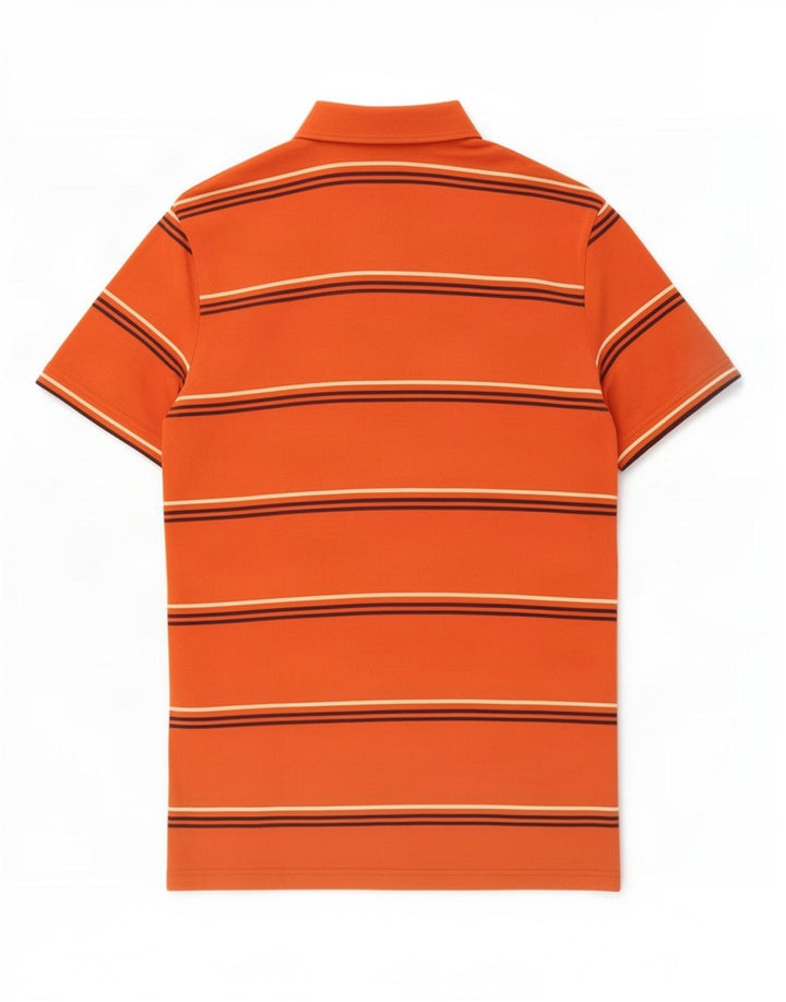 Lotto Herren-Poloshirt, groß, orange gestreift