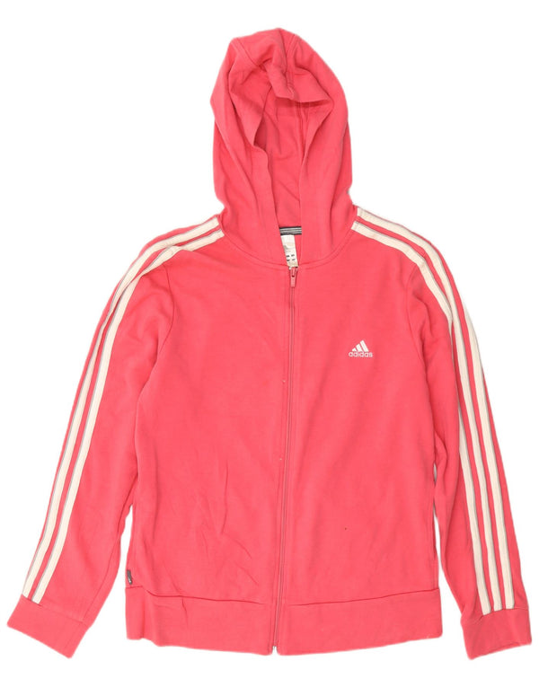 Adidas Damen Zip Hoodie Pullover UK 18 XL Rosa Baumwolle