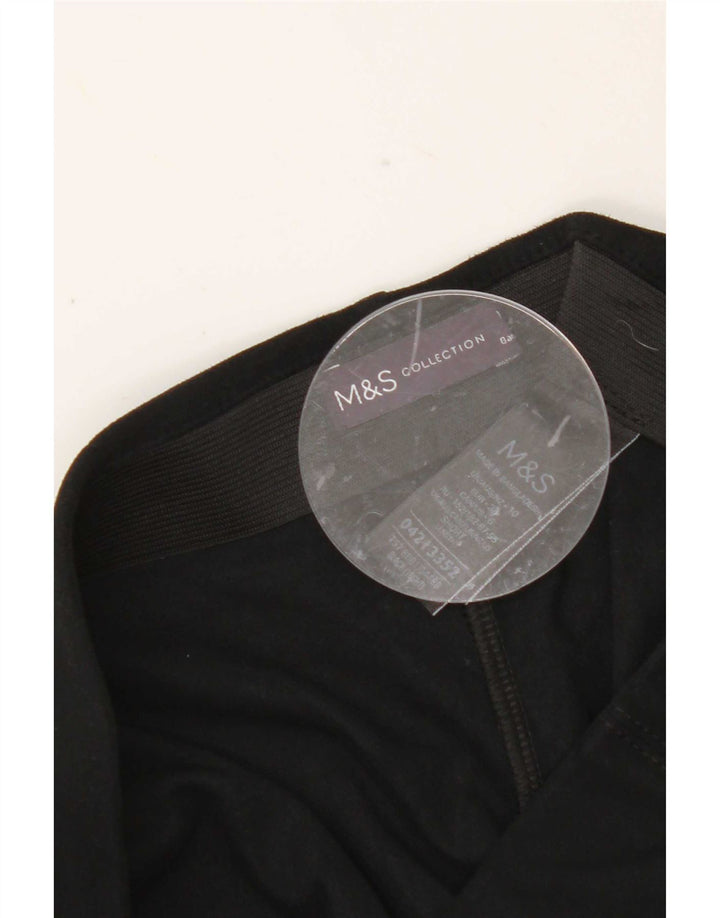Marks & Spencer Damen Crop Leggings UK 10 Small Schwarz Polyester