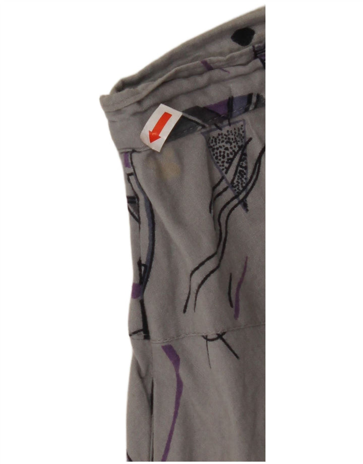 VINTAGE Damen A-Linien-Rock mit hoher Taille, W32, groß, grau, geometrisch